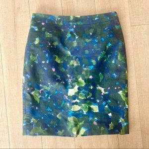 J. Crew No. 2 Pencil Skirt Size 6 Watercolor